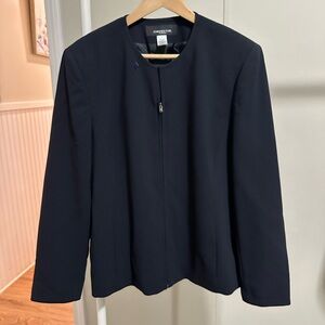 Jones New York Platinum Women’s black full zip blazer jacket size 16